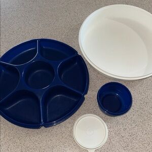 Tupperware Vegetable Fruit Serving Tray - Serving Center Set 14”